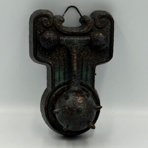 Disney Haunted Mansion Light Up Sound Door Knocker Halloween Prop Bronze Green